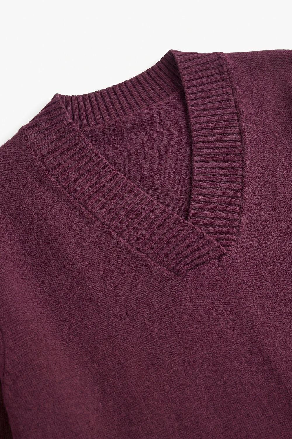 purple Warm Knit Wide V-Neck Jumper - Jumpers