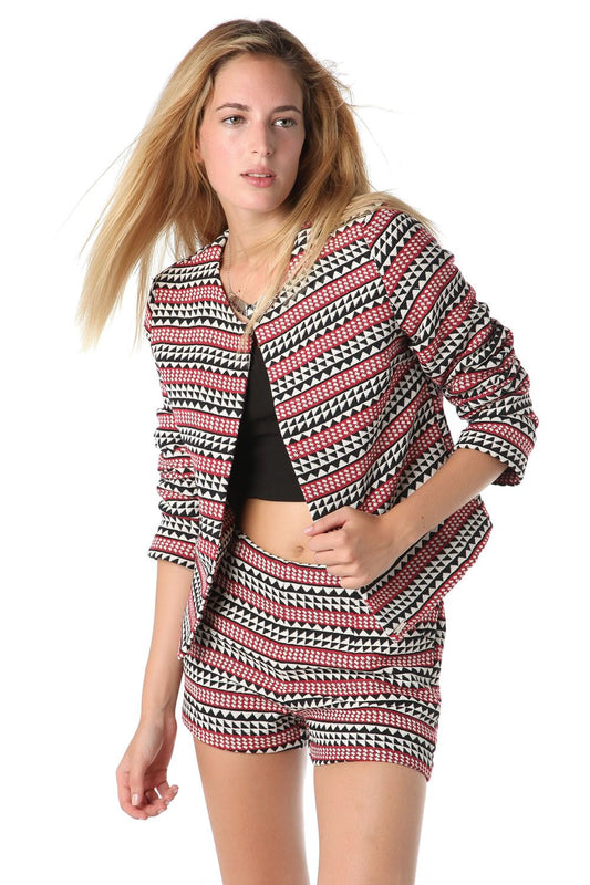Red aztec hot pants -