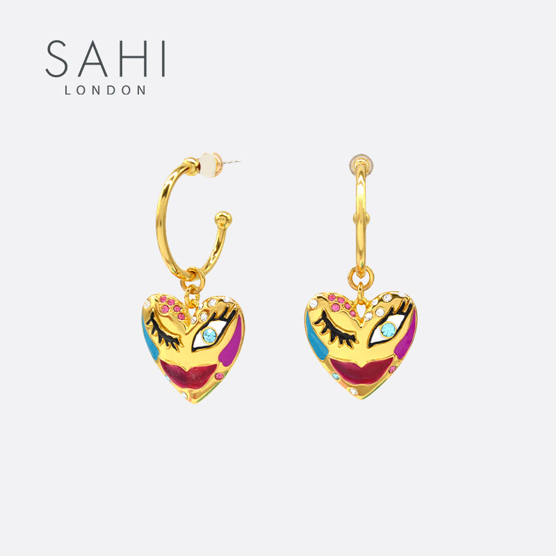Sahi Love Affair Hoop Drop Earrings - EARRINGS