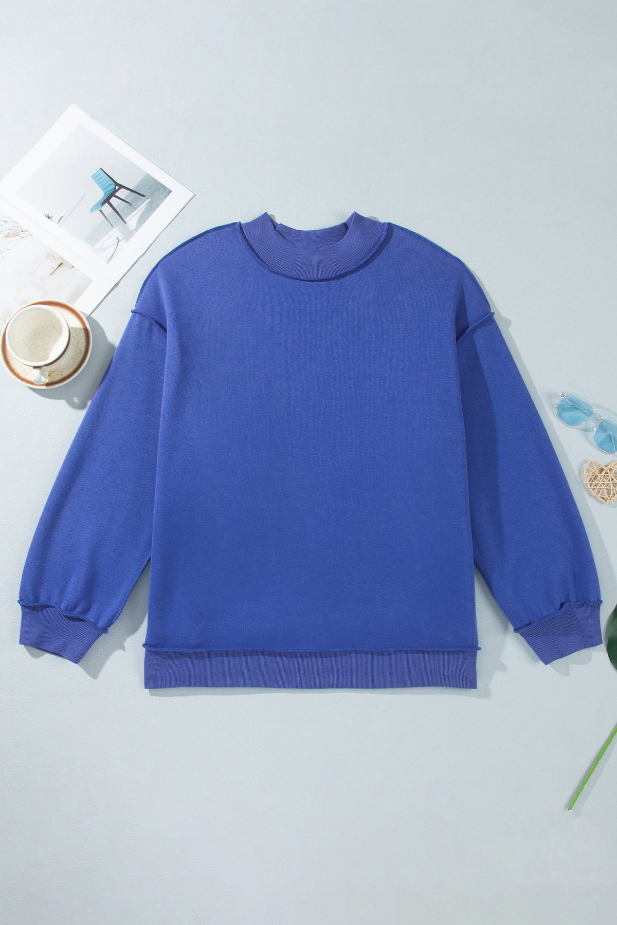 Exposed Seam Detail Reversible Double Wear Plus Size Sweatshirt - Plus Size/Plus Size Sweatshirts & Hoodies