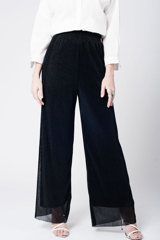 Black cheesecloth trousers - trousers