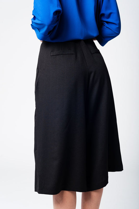 Black trousers skirt with silver buttons - trousers