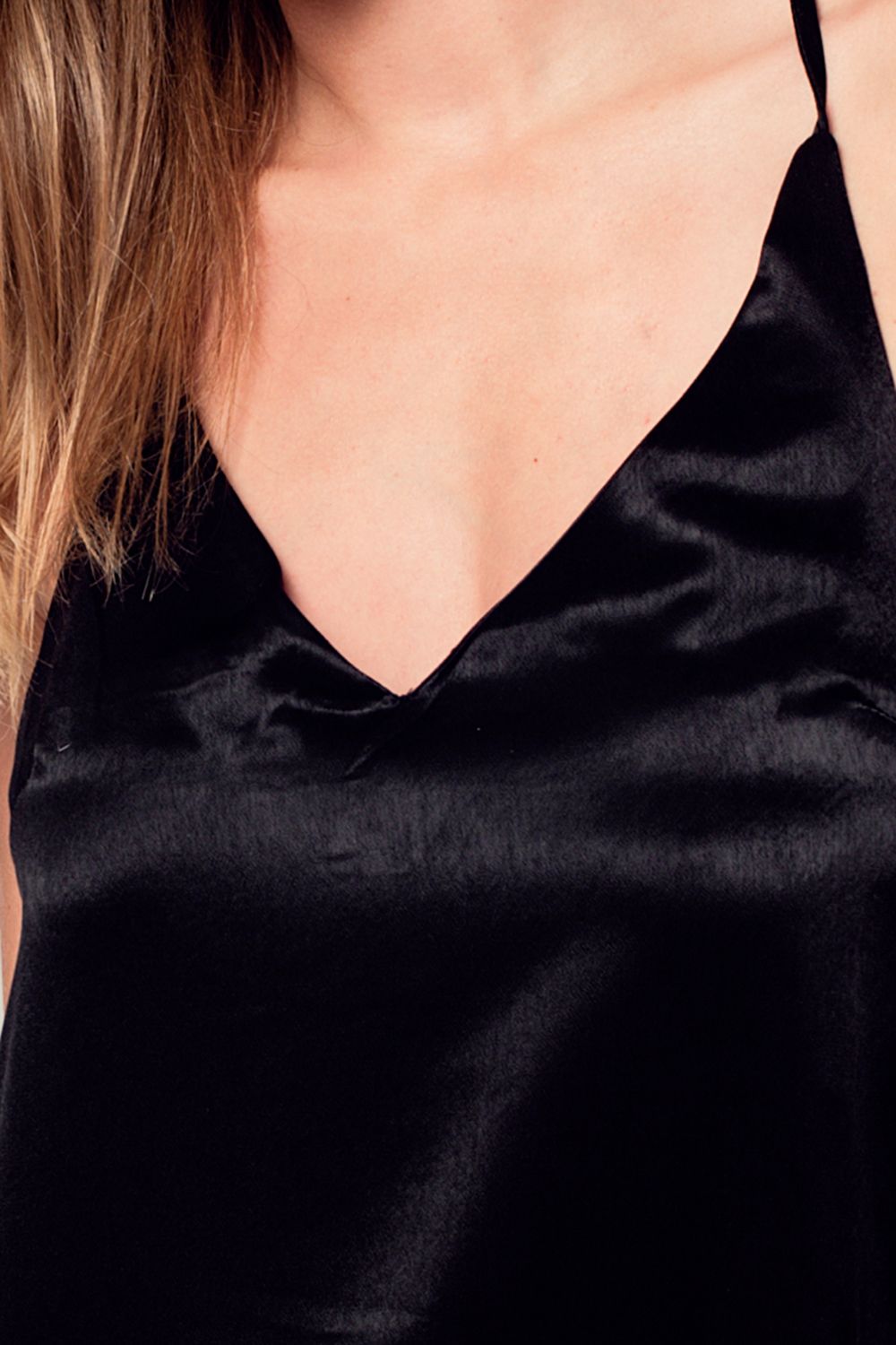 Satin midi dress with back detail in black - dress