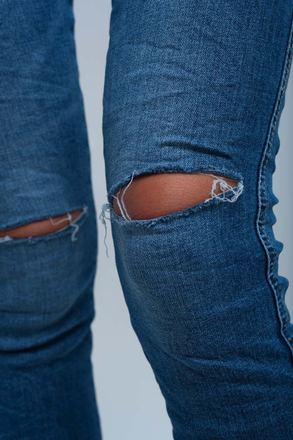 Skinny jean embroidered detail - Denim