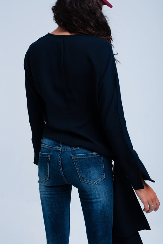 Navy shirt side tie - Shirts