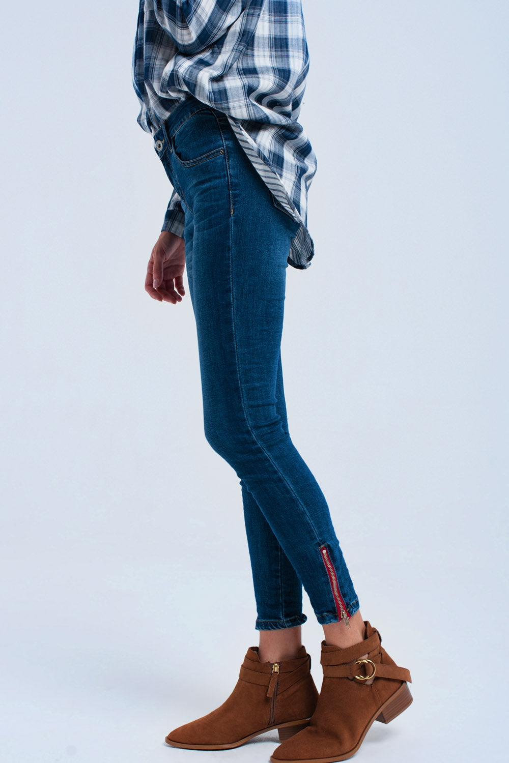 Skinny jeans with zipper - Denim