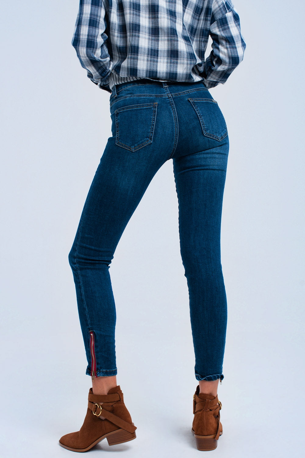 Skinny jeans with zipper - Denim
