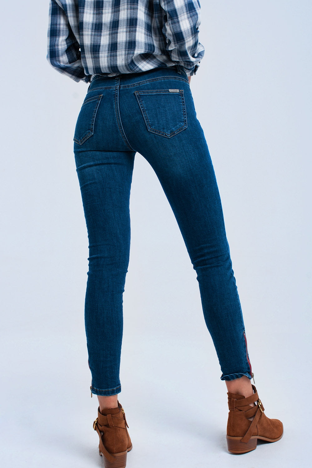 Skinny jeans with zipper - Denim