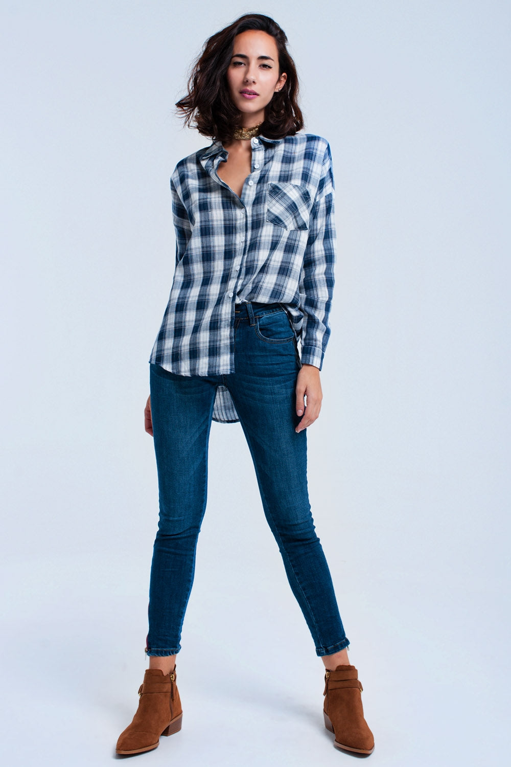 Skinny jeans with zipper - Denim