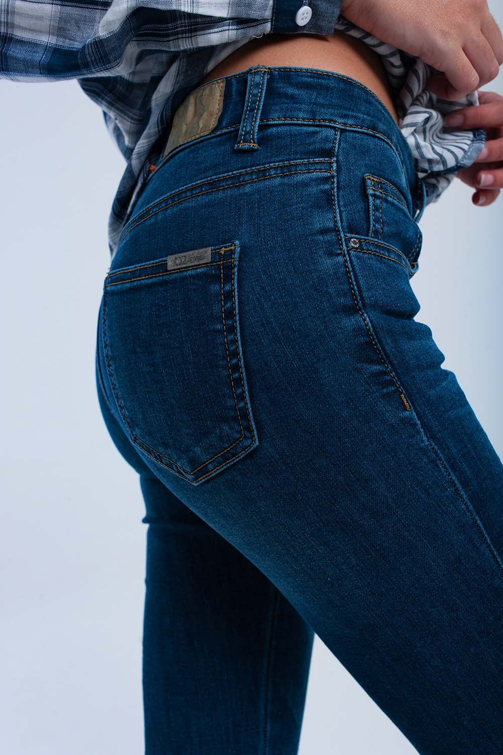 Skinny jeans with zipper - Denim