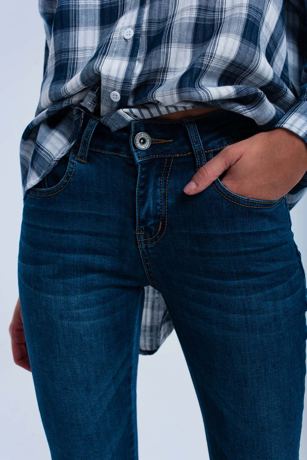 Skinny jeans with zipper - Denim