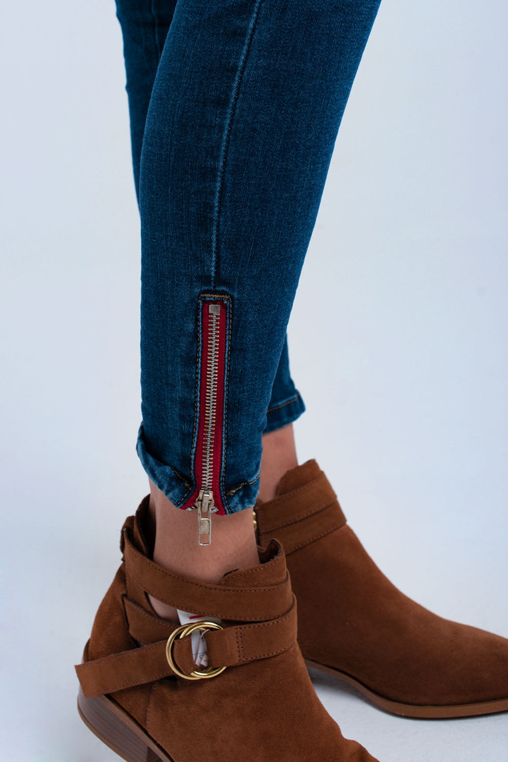 Skinny jeans with zipper - Denim