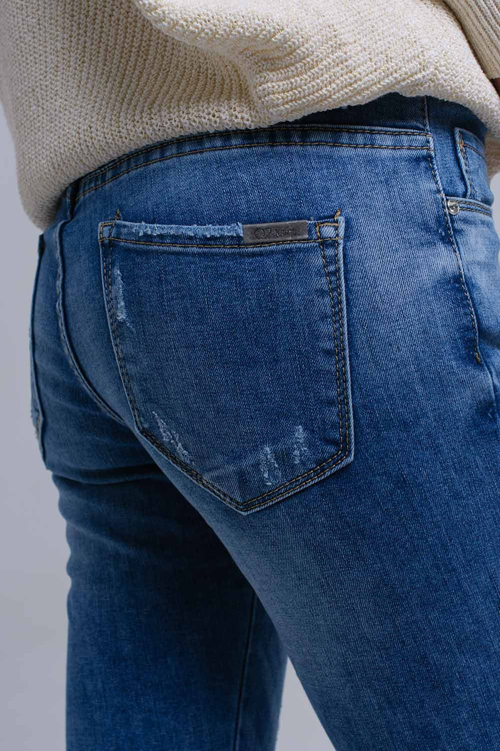Skinny embroidered jeans - Denim