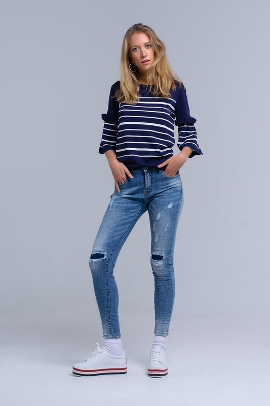 Skinny jeans with rips - Denim