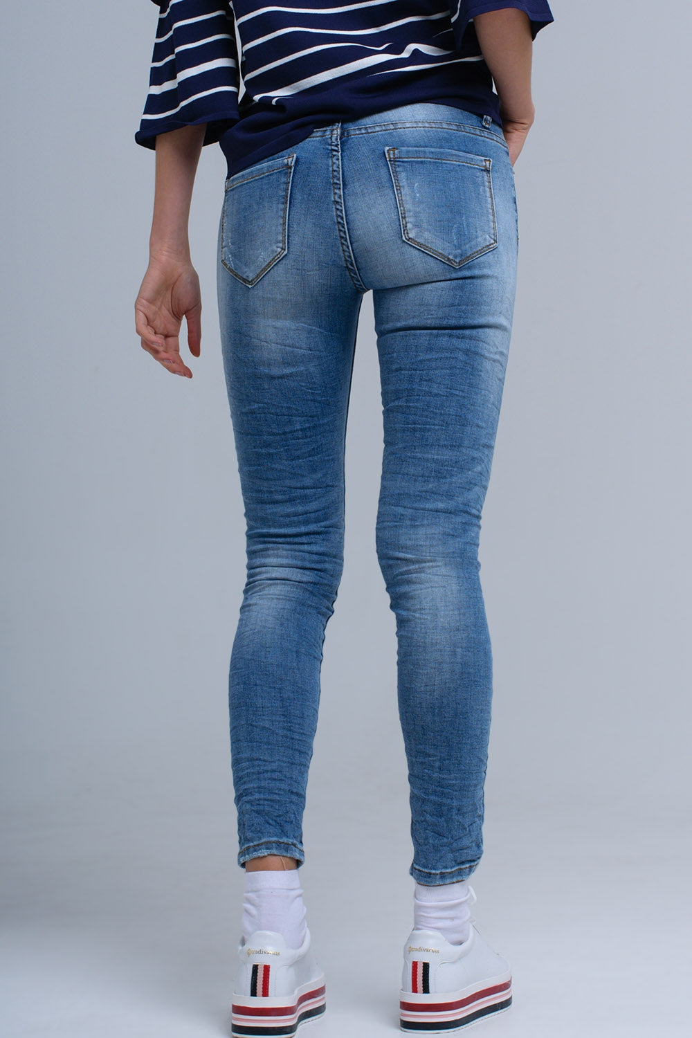 Skinny jeans with rips - Denim