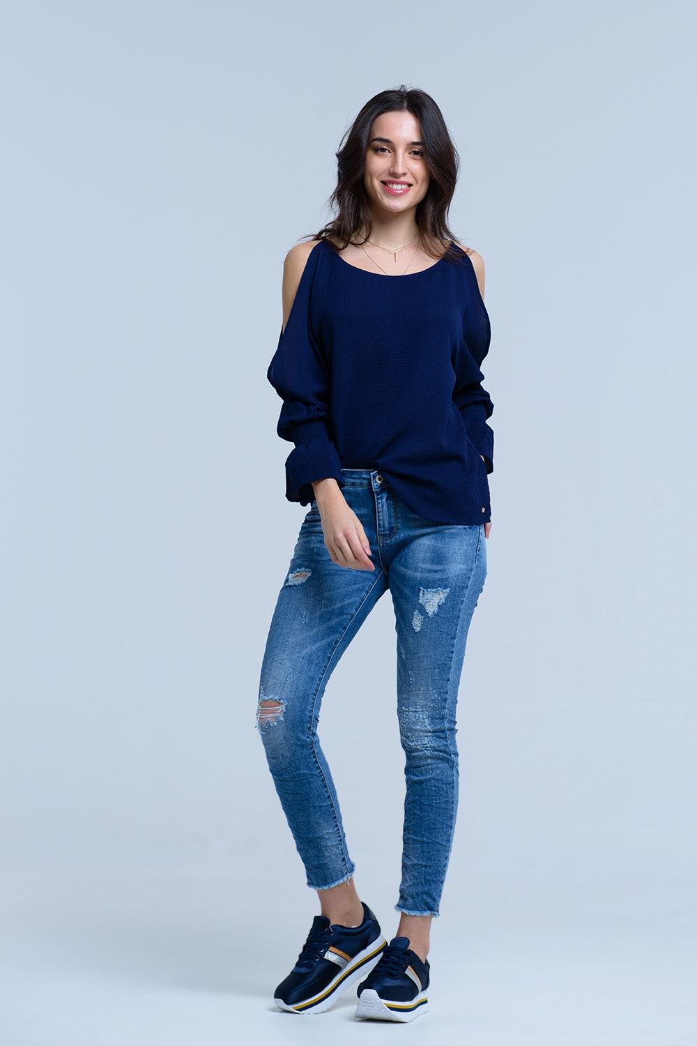 Jeans with rips details - Denim