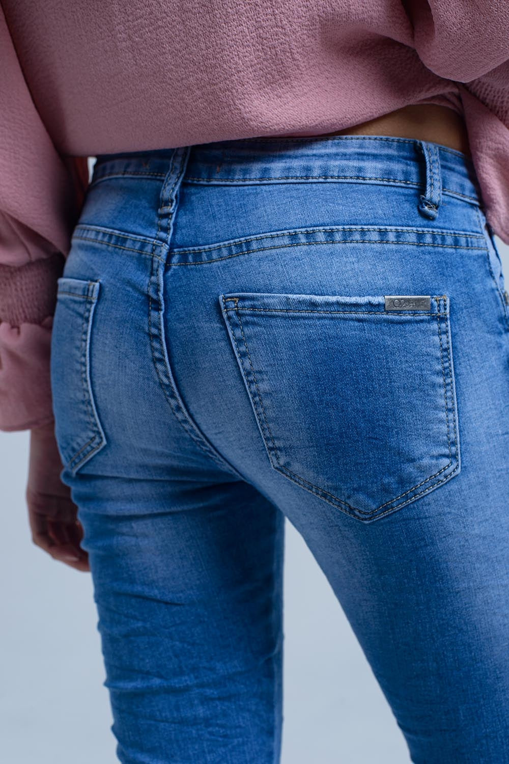 Jeans with floral embroidery - Denim