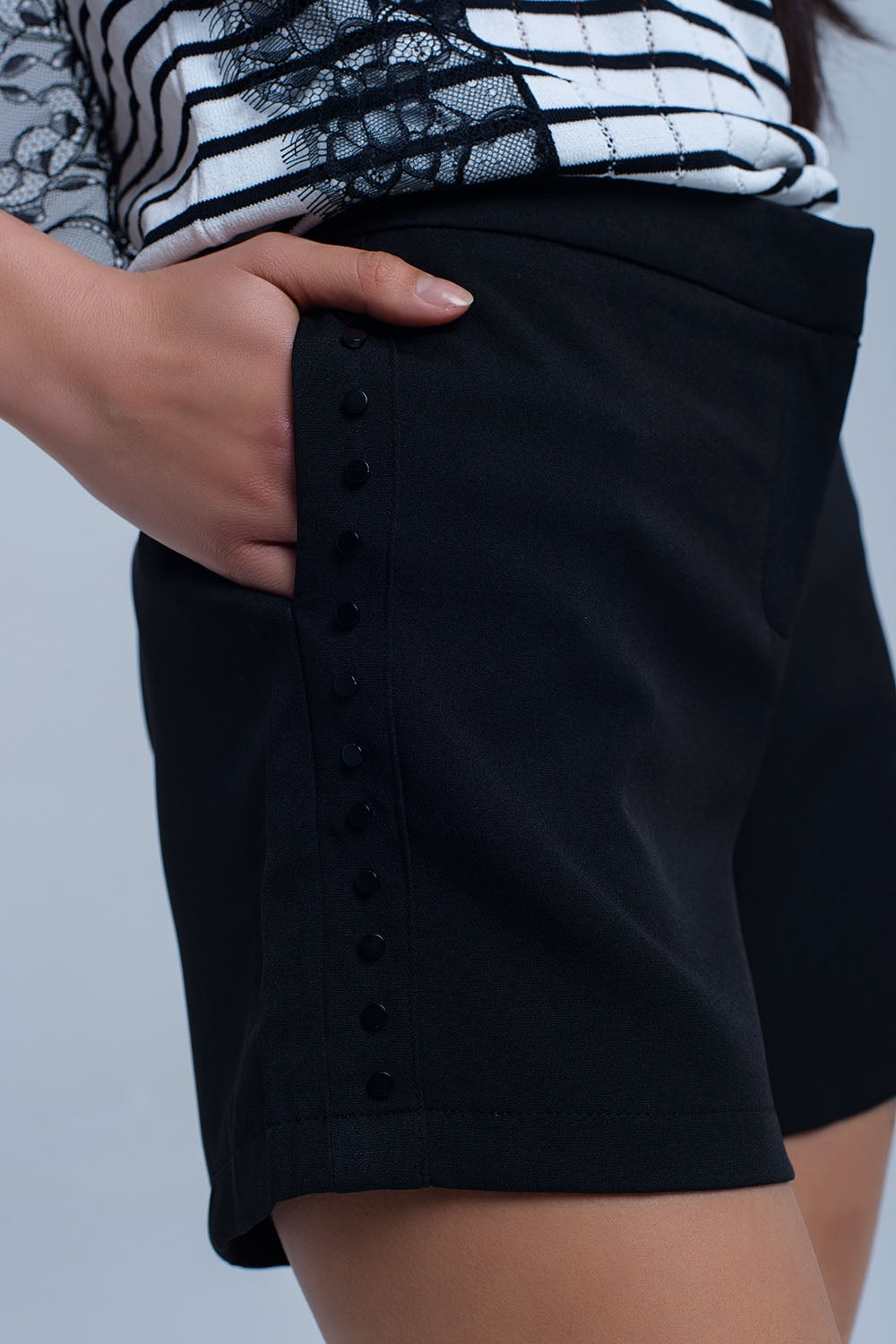 Black short with side detail