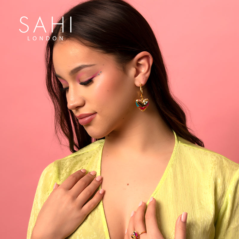 Sahi Love Affair Hoop Drop Earrings - EARRINGS