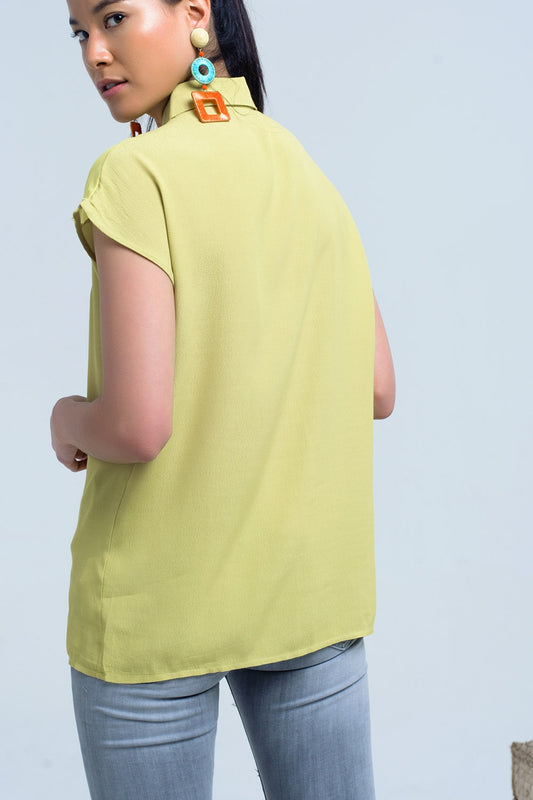 Yellow shirt with mesh detail - Shirts