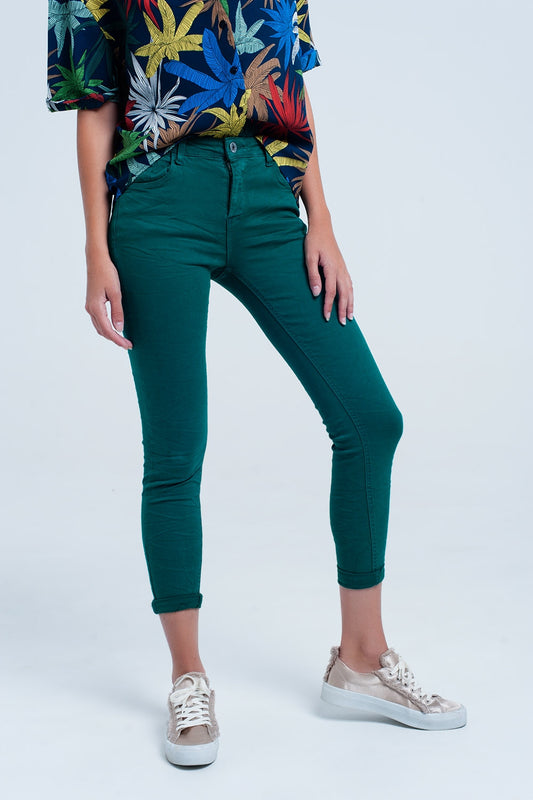 Skinny green elastic jeans - Coloured Jeans