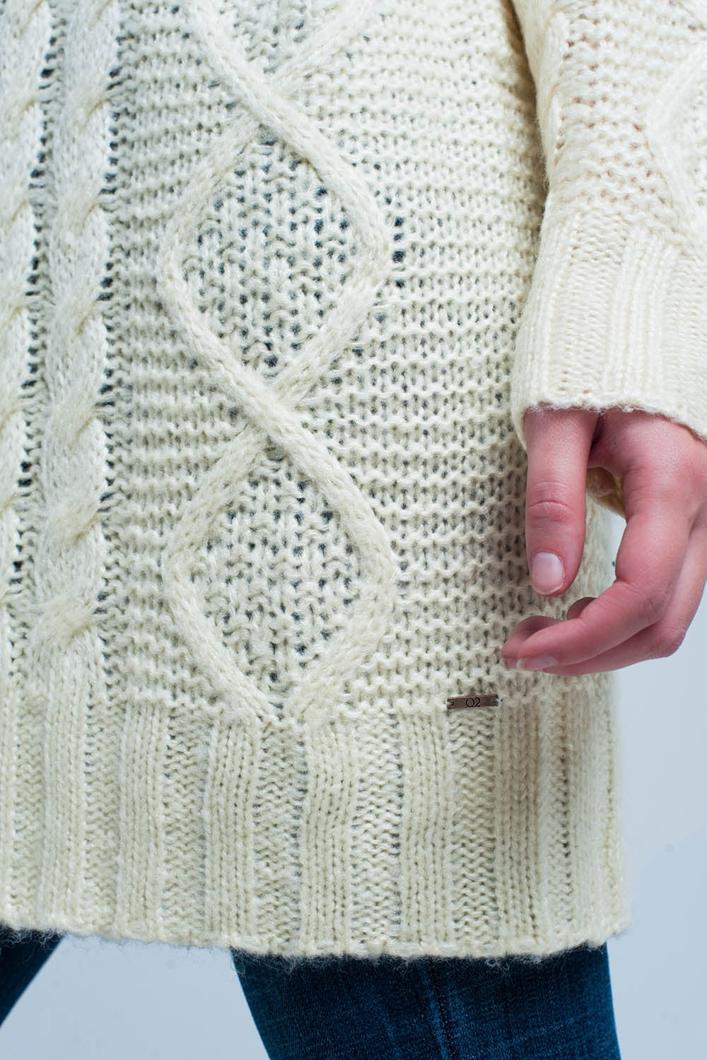 Yellow Cable Knitted Mini Dress