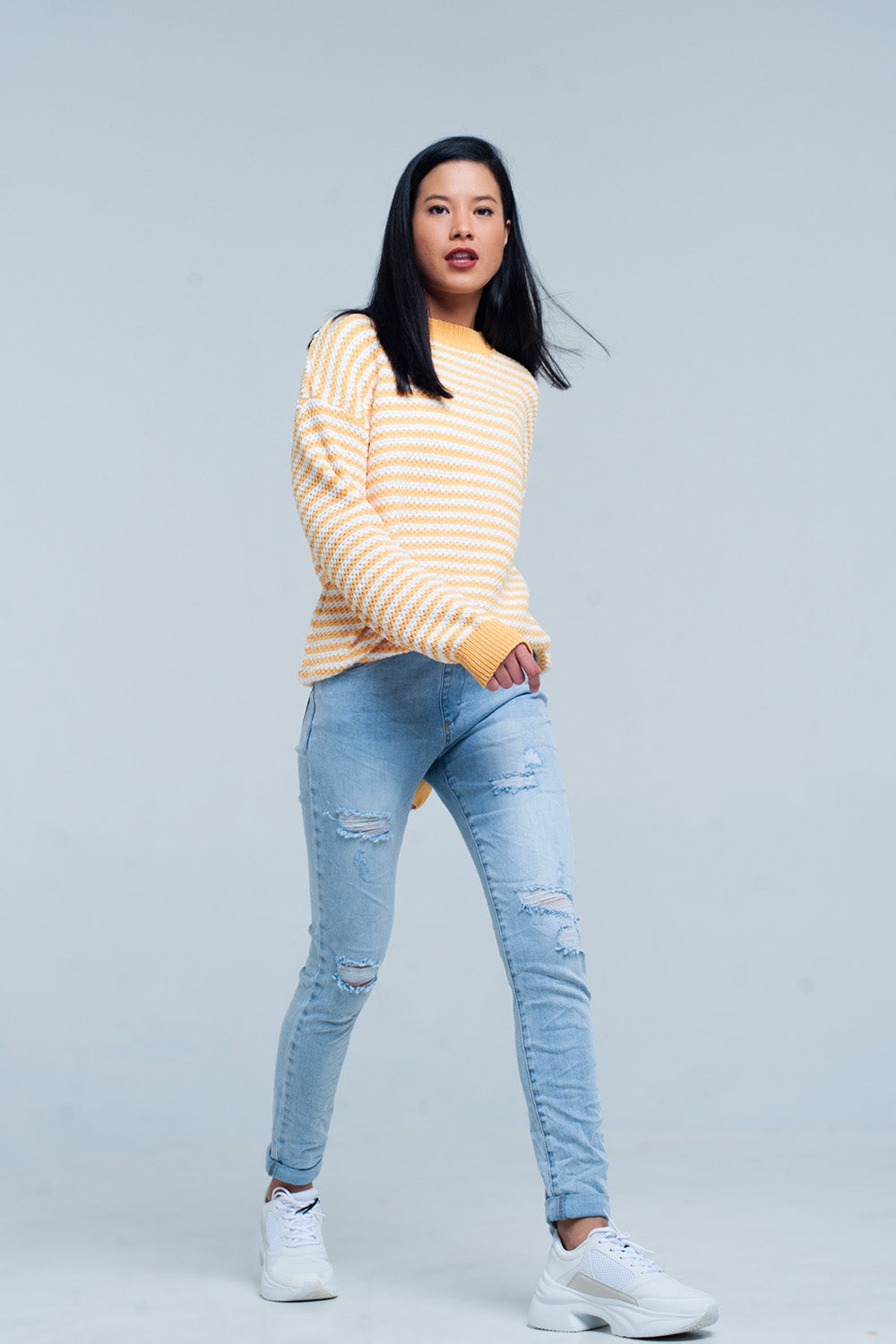 Light Wash Jogger with Drawstring Waistband - Denim