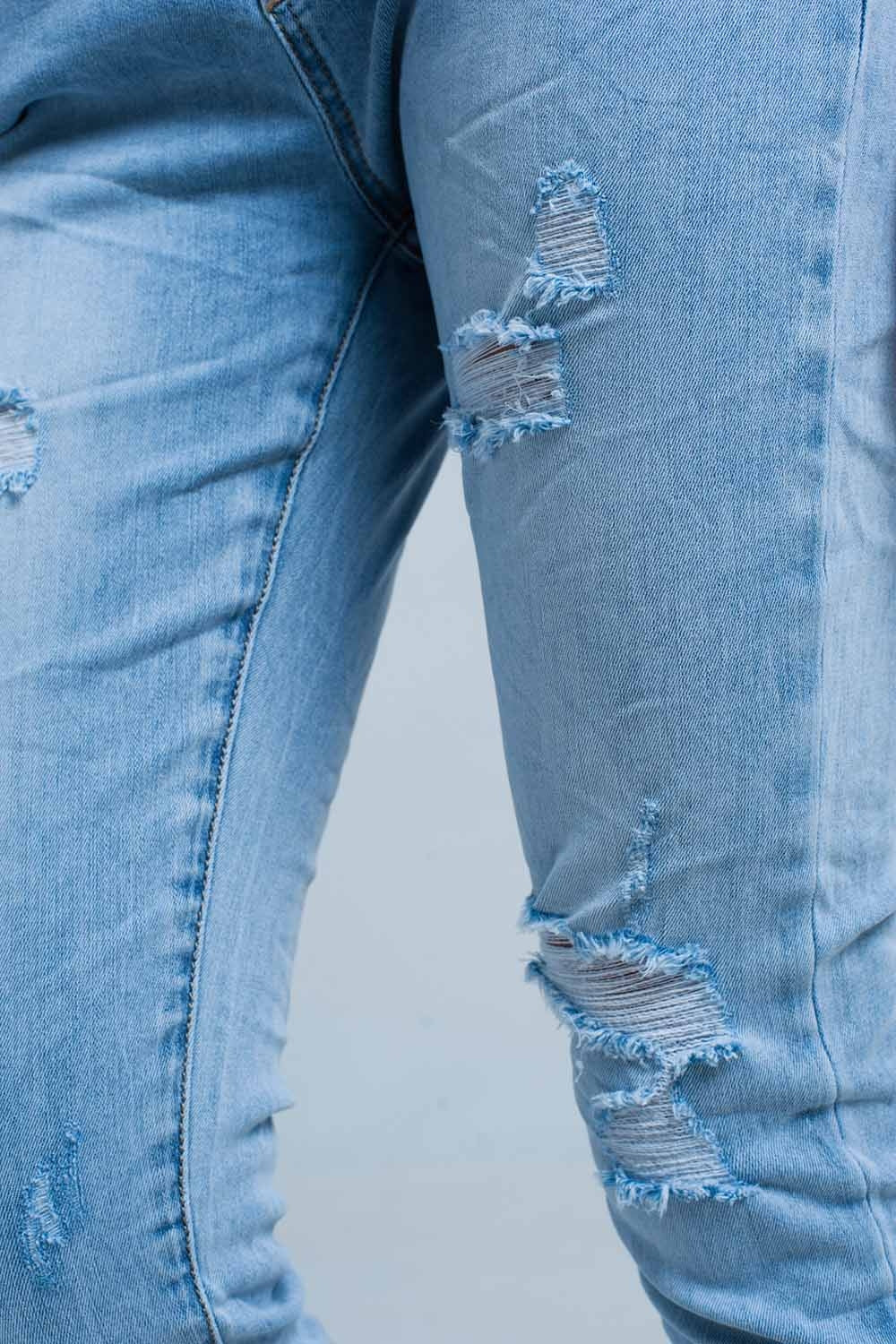 Light Wash Jogger with Drawstring Waistband - Denim