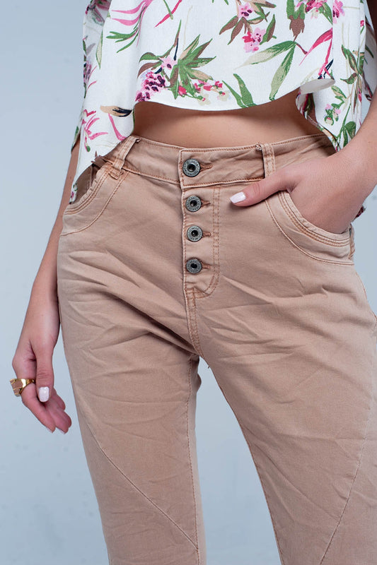 Brown crush jeans - Coloured Jeans