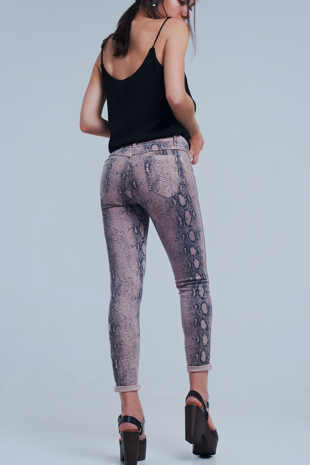 Reversible animal print pink jeans - Coloured Jeans