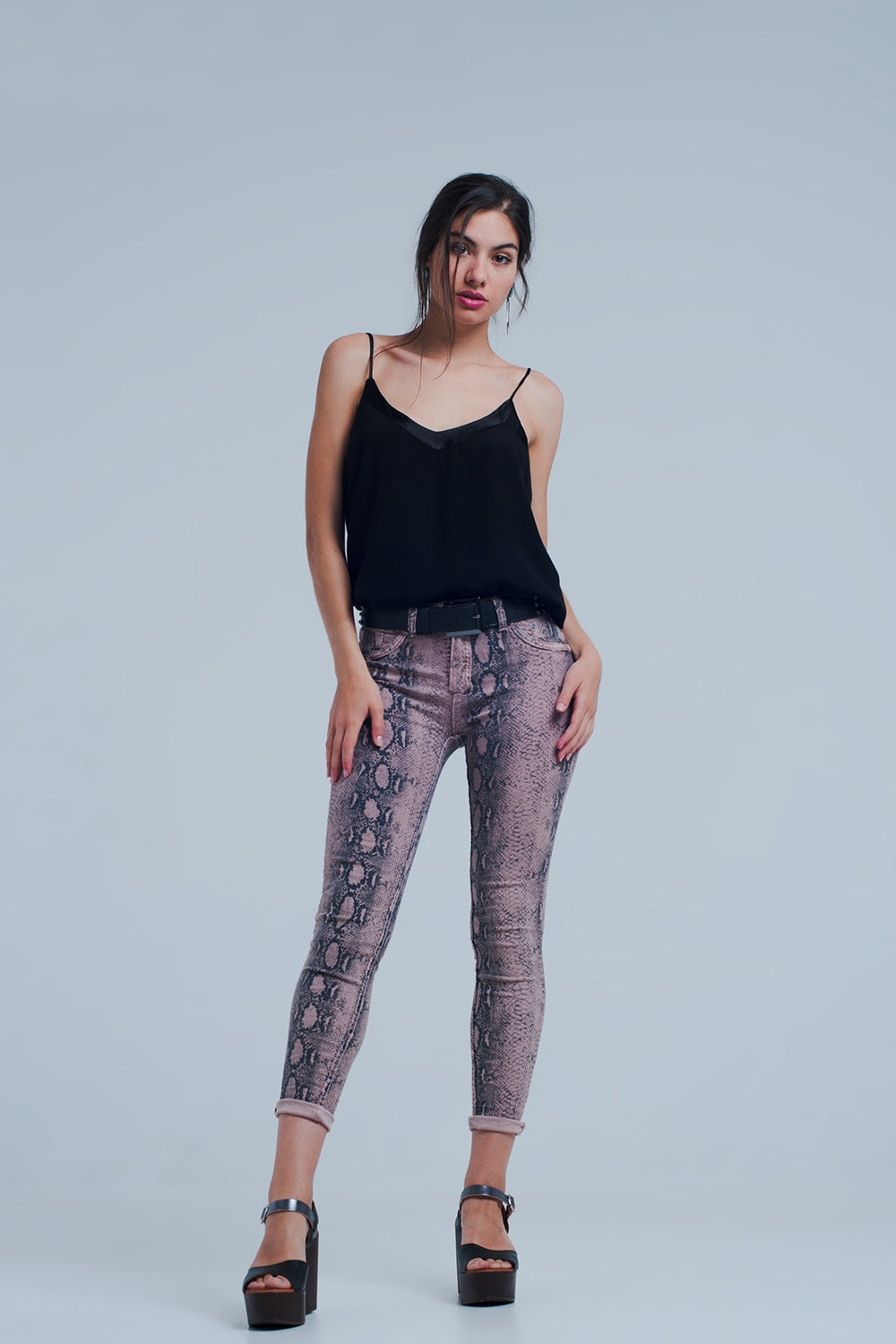 Reversible animal print pink jeans - Coloured Jeans