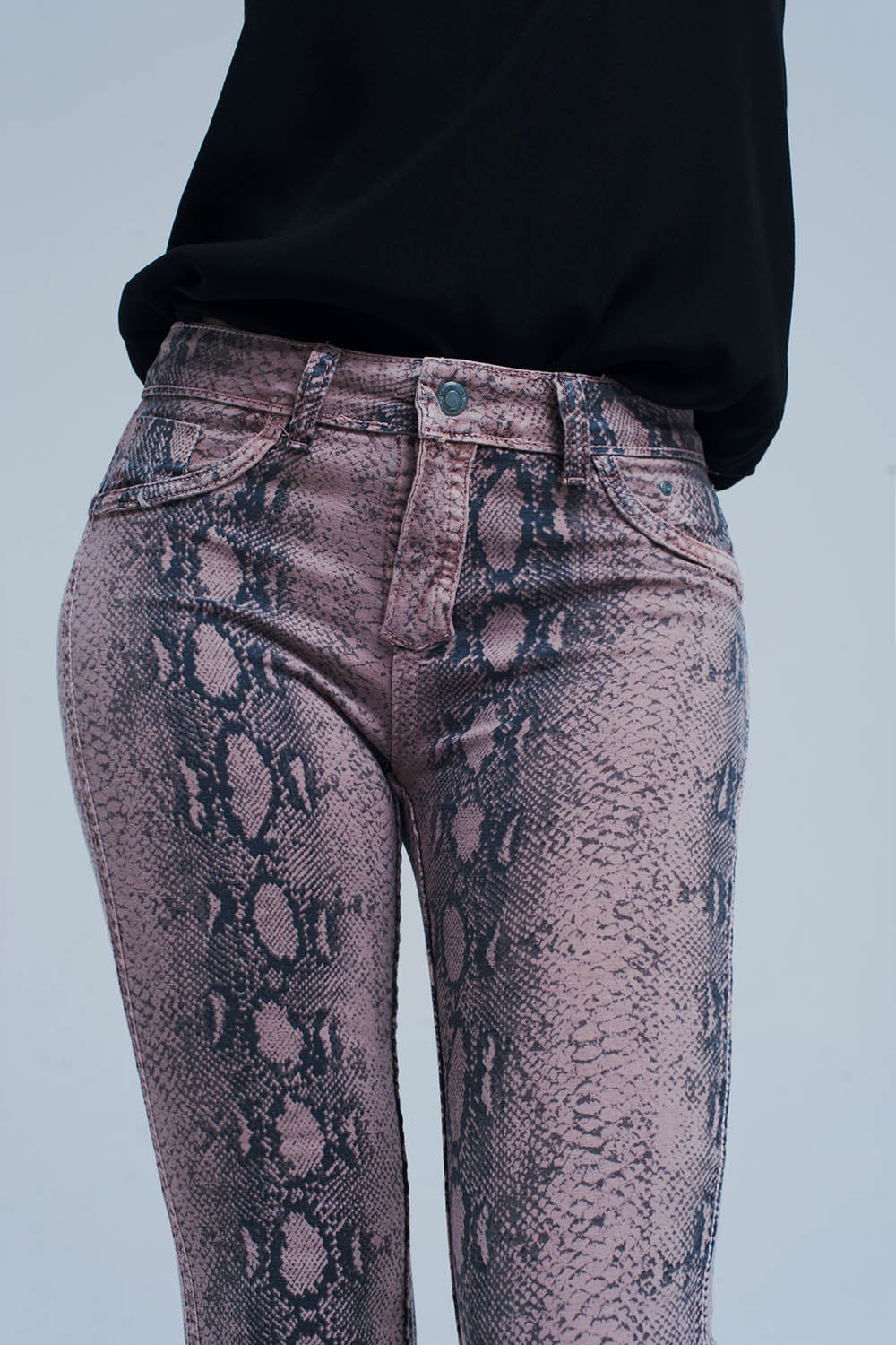 Reversible animal print pink jeans - Coloured Jeans