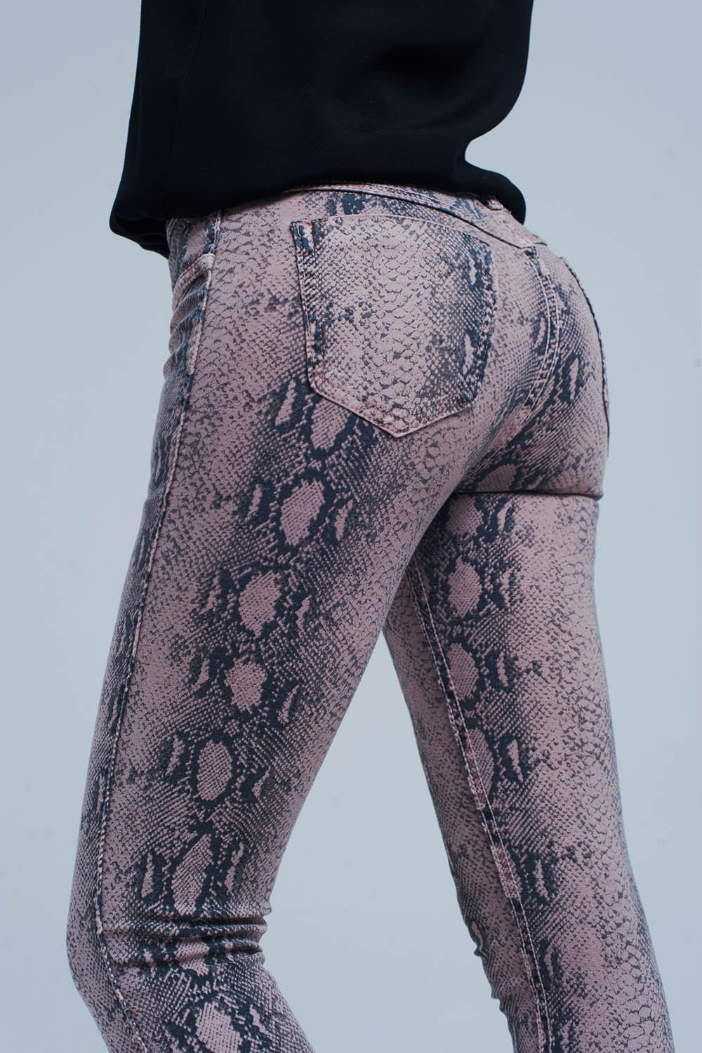 Reversible animal print pink jeans - Coloured Jeans