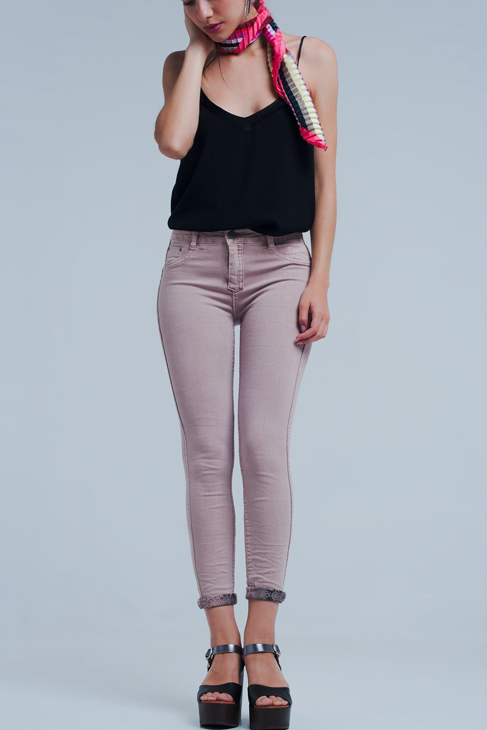 Reversible animal print pink jeans - Coloured Jeans