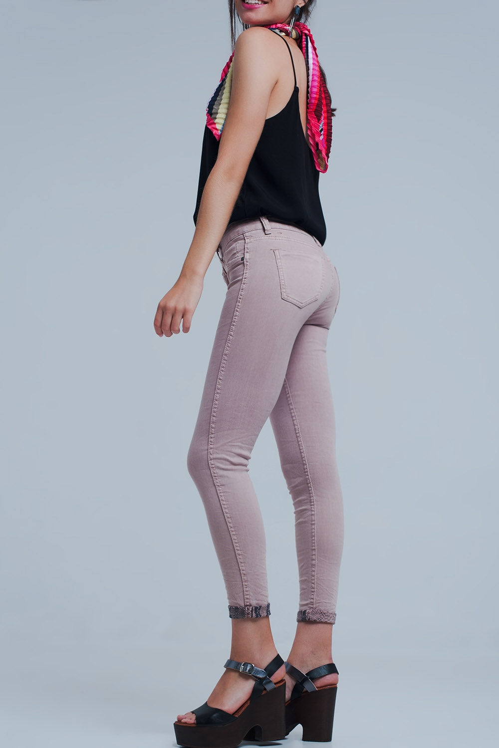 Reversible animal print pink jeans - Coloured Jeans