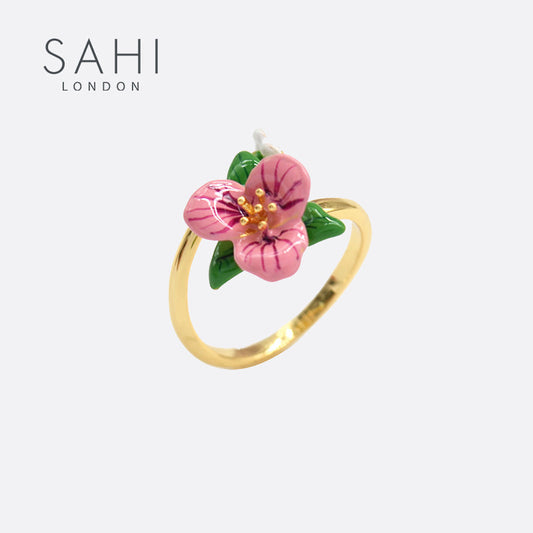 Sahi Enchanting Garden Pink Adjustable Ring - RING