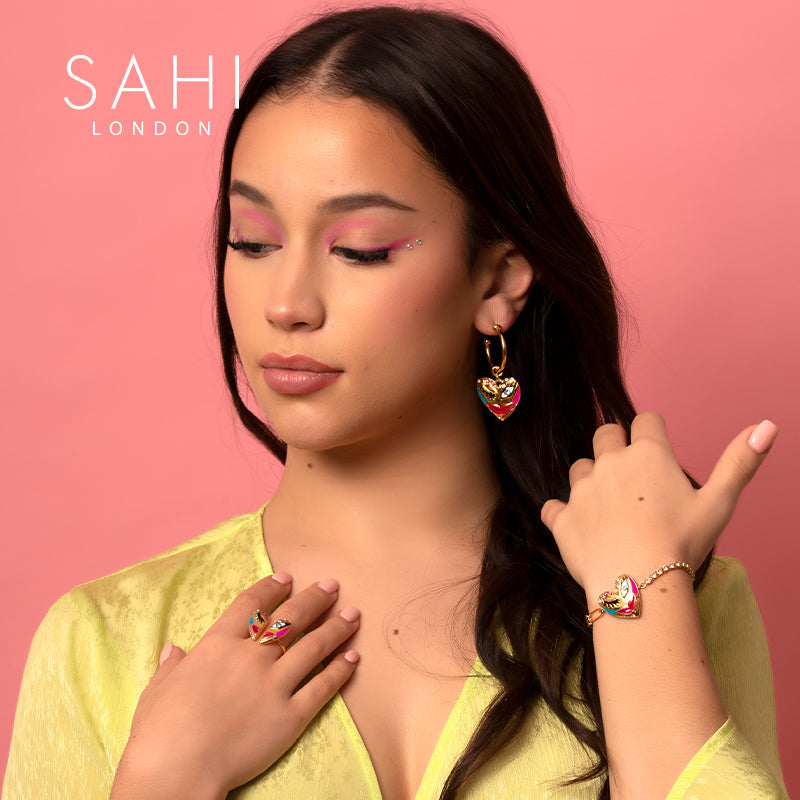 Sahi Love Affair Hoop Drop Earrings - EARRINGS