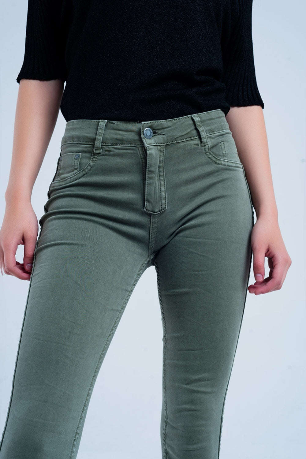 Green skinny reversible jeans with snake print - Coloured Jeans