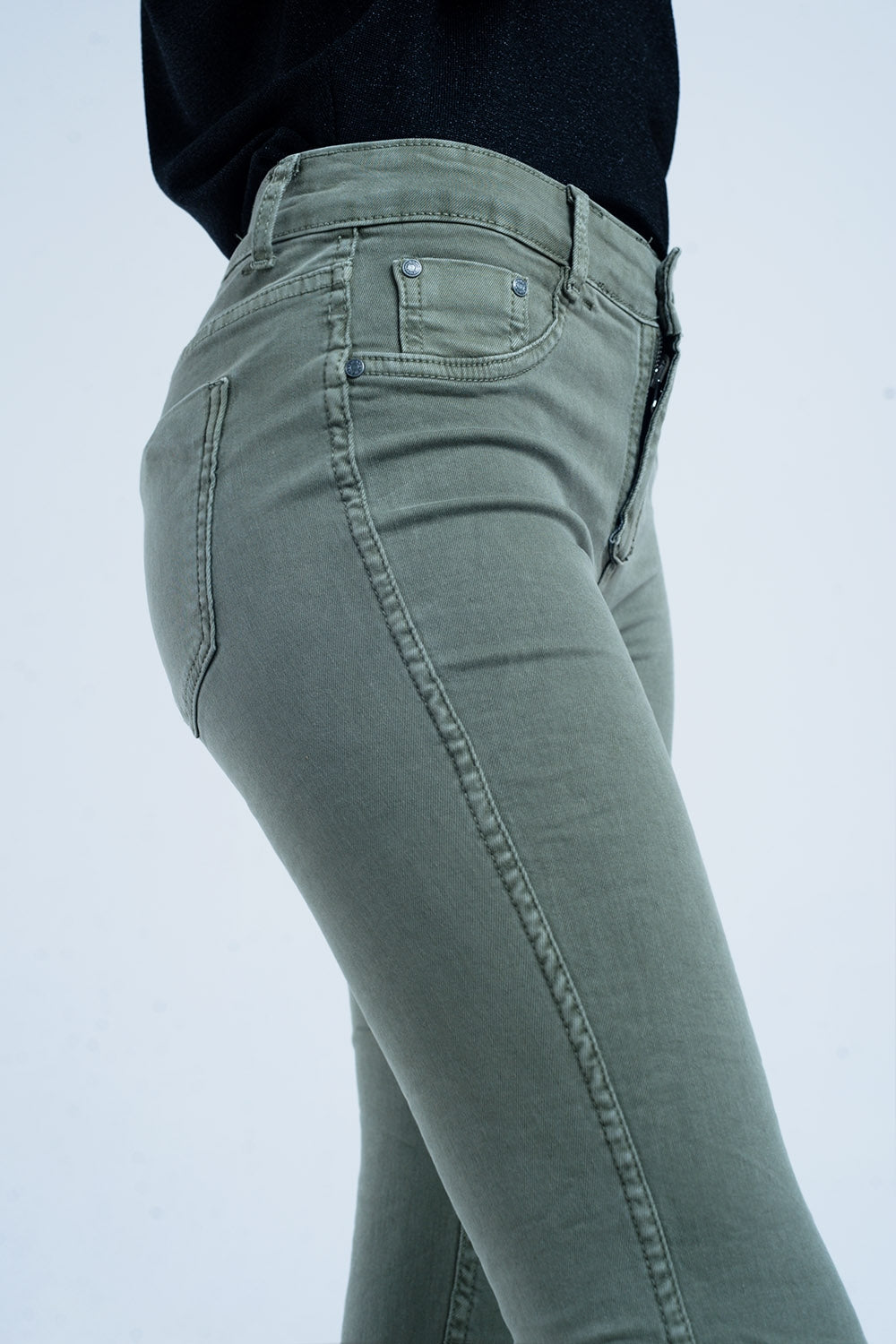 Green skinny reversible jeans with snake print - Coloured Jeans