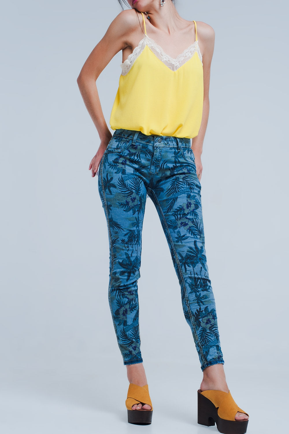 Jeans reversible in mid blue