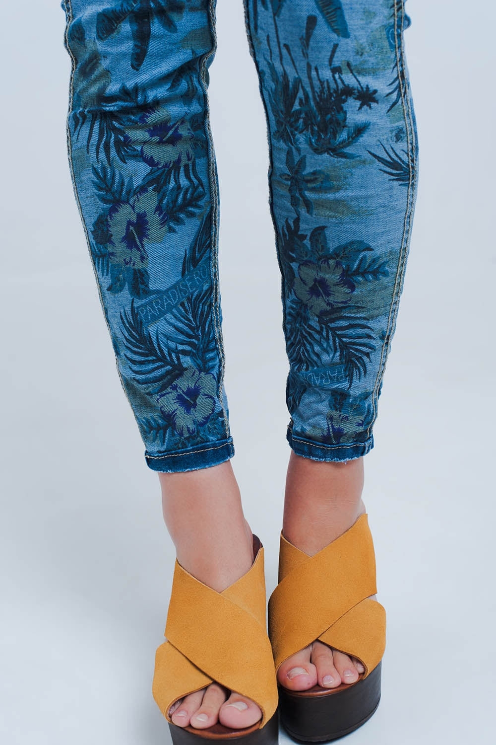 Jeans reversible in mid blue