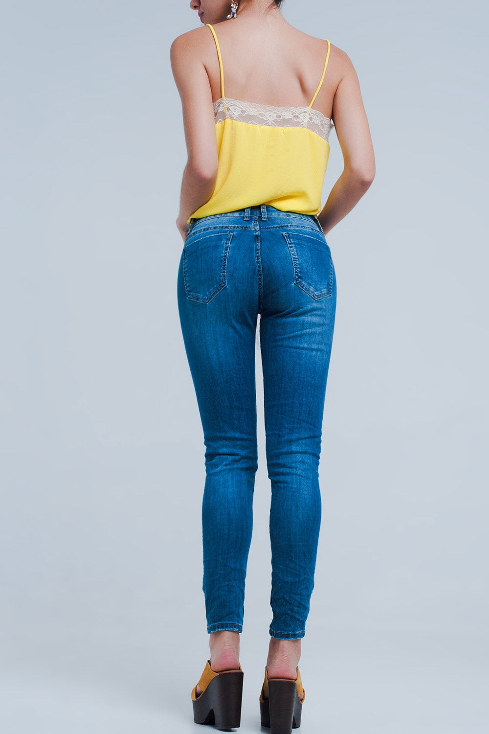 Jeans reversible in mid blue
