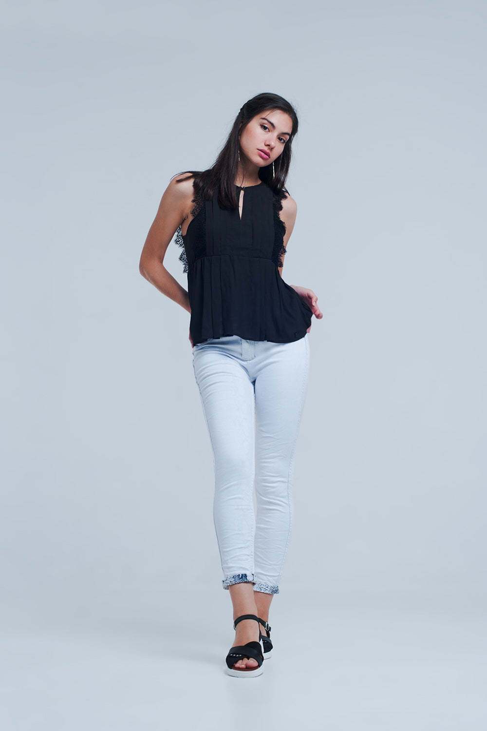 White reversible jeans