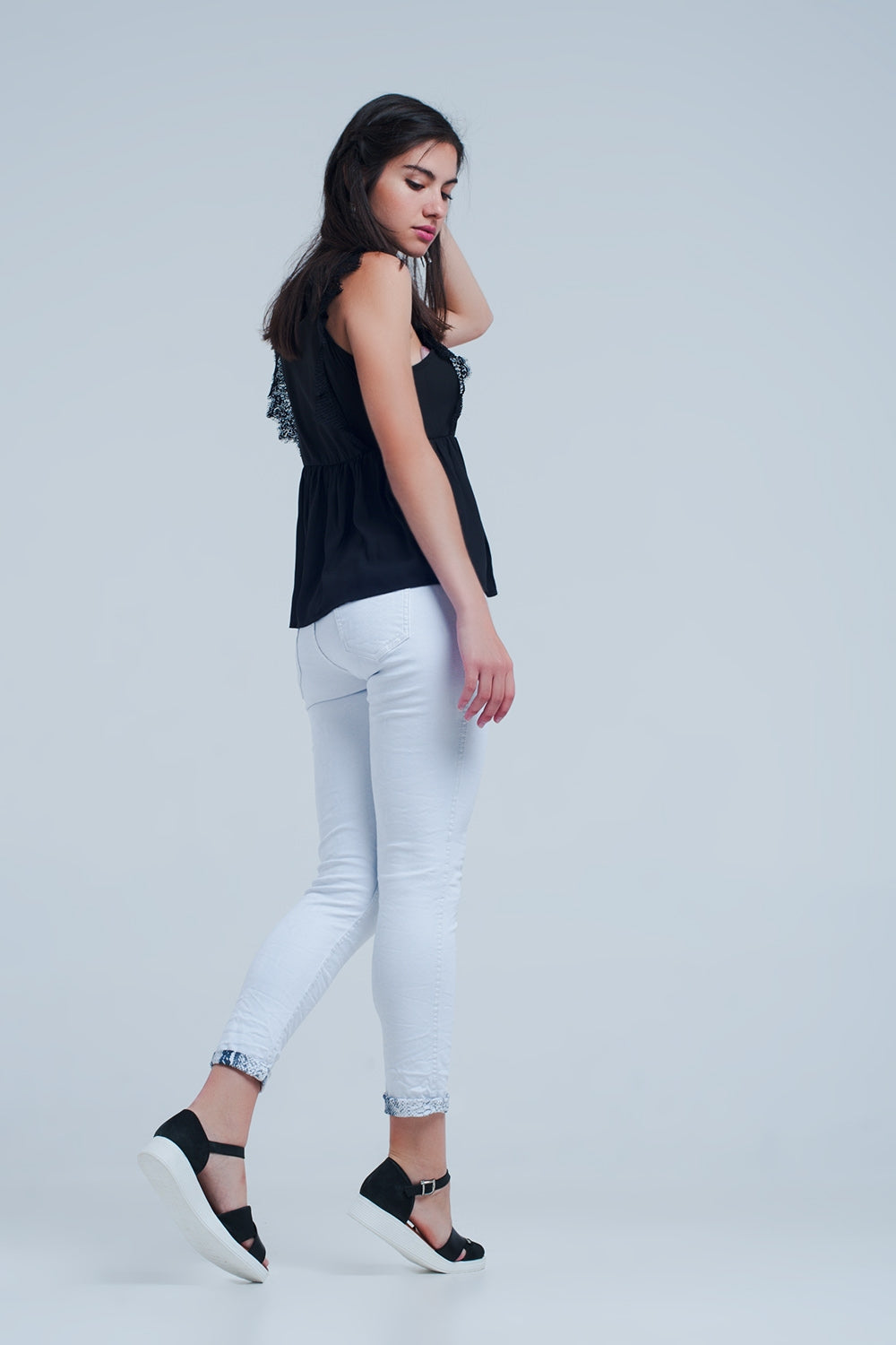 White reversible jeans