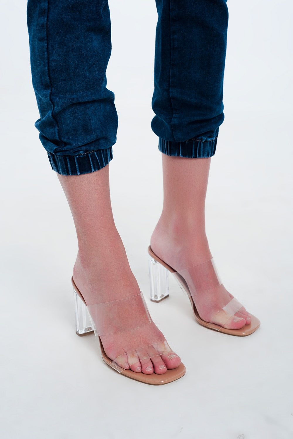 Jeans in navy with cargo pockets - Denim