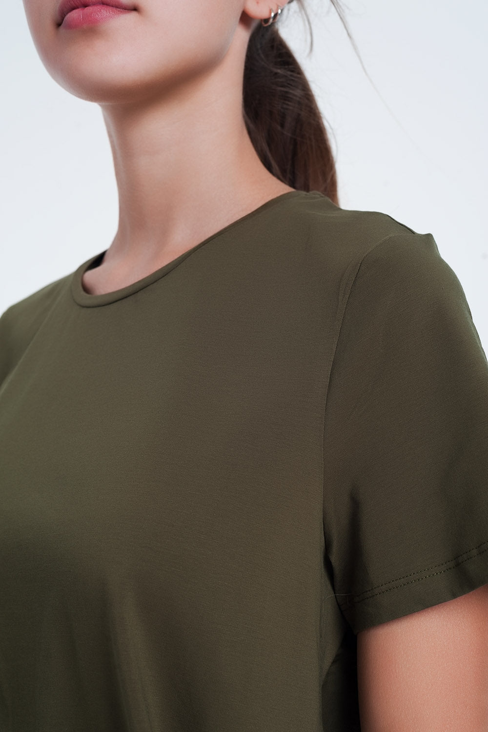 T-shirt dress in khaki - top