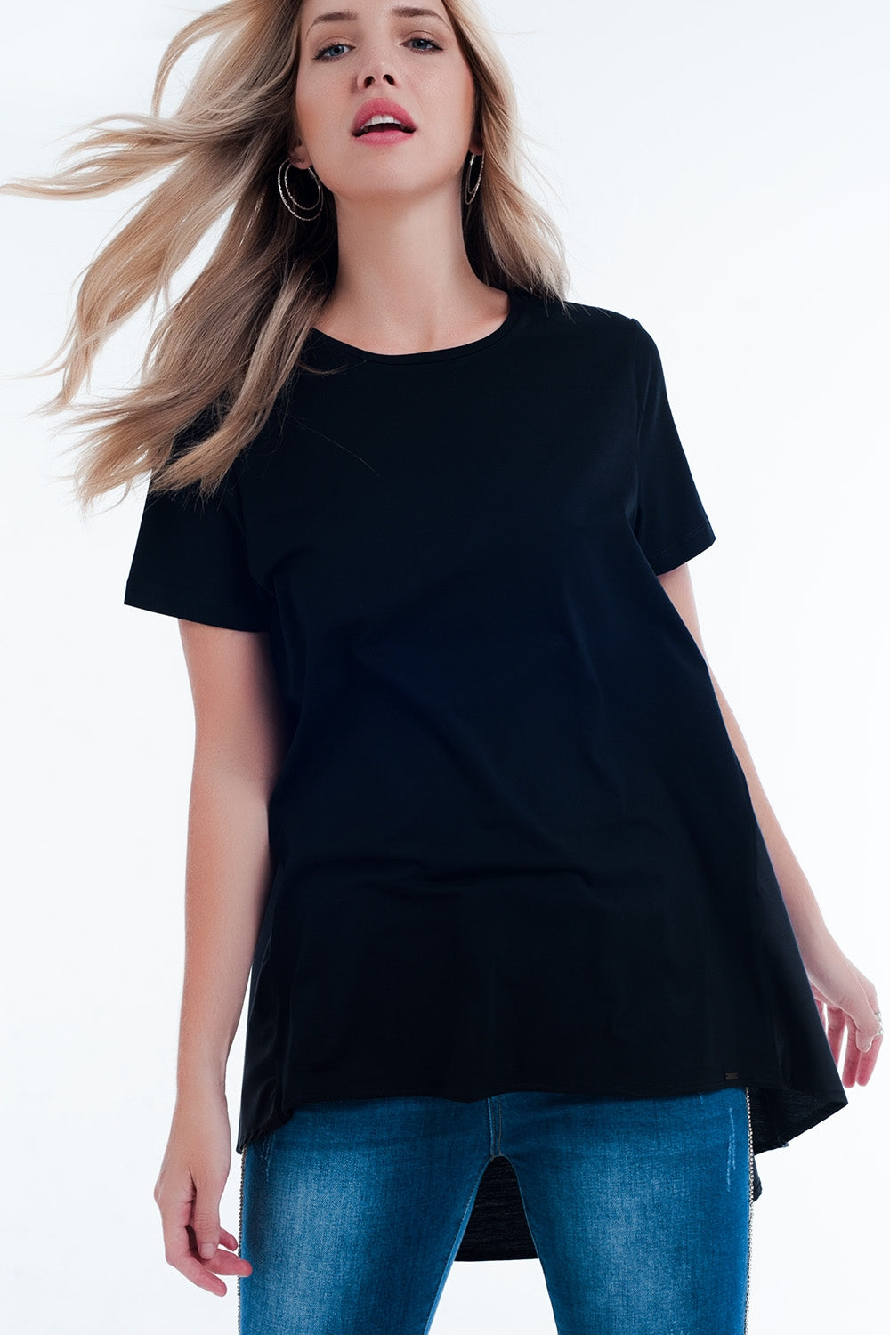 T-shirt dress in black - top