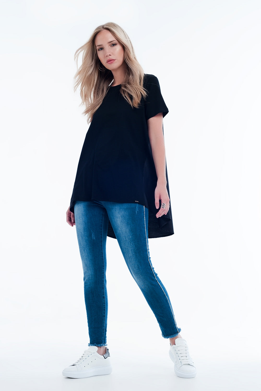 T-shirt dress in black - top