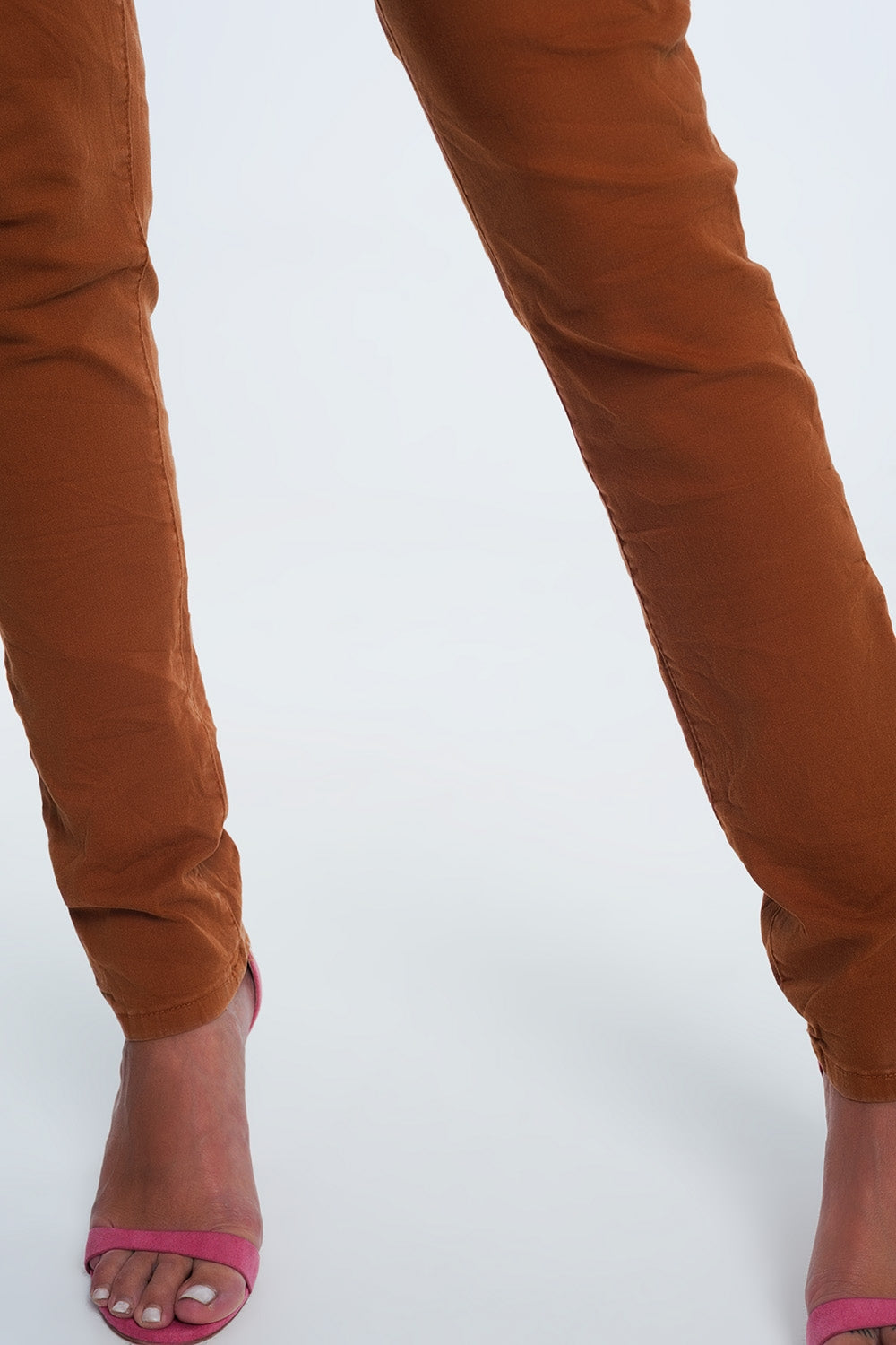 Drop crotch skinny jean in Orange - Coloured Jeans