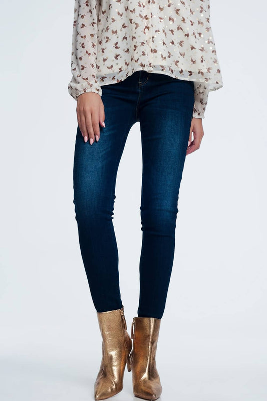 Gold side detail jeans - Denim